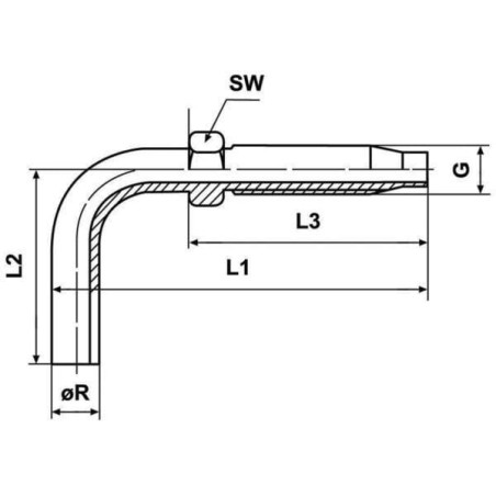 DN04 90 stopni screw pipe nozzles - CLRS0490