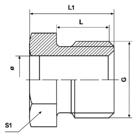 Überwurfschraube Messing - CLUWSM10L60M16