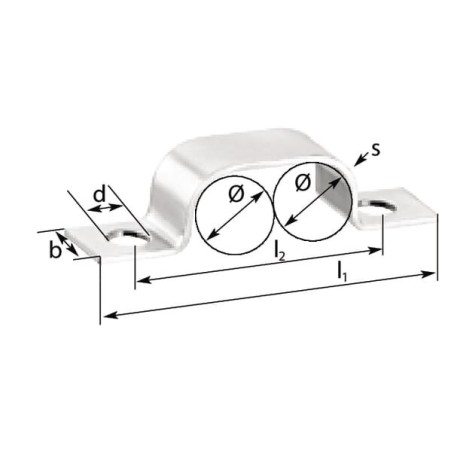 Clamps 2 sides 2-fold - CLBN28
