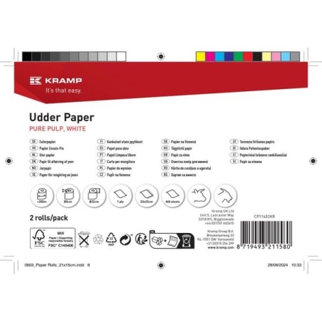 Udder paper, 800 sheets, 2 rolls - CP11402KR
