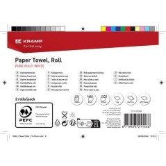 Ręcznik papierowy, biały w rolce, 23 cm x 1000 m, 1-warstwowy, średnica zewnętrzna 370 mm, wytłaczany, 2 rolki - CP11201KR
