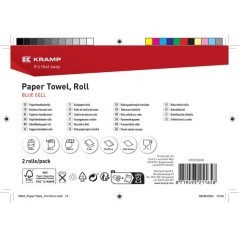 Ręcznik papierowy, niebieski w rolce, 23 cm x 370 m, 2-warstwowy, średnica zewnętrzna 290 mm, wytłaczany, 2 rolki - CP22102KR