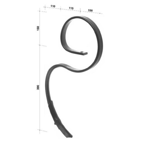 Spring tine 32x10x540mm with point - CP50