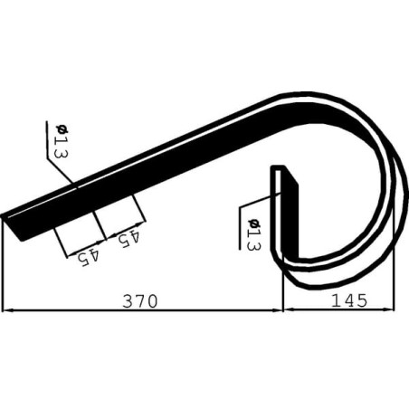 Spring tine 45x10 without point - CP45103