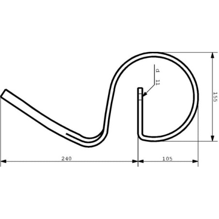 Spring tine 25x8x345mm without point - CP588