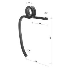 Pigtail tine 30x30x635 right hand - CP306352