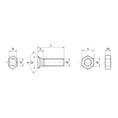 Saddle Bolt and Nut M10x45 - CP704P025