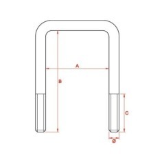 Tine clamp for frame 80x80mm - CP9538