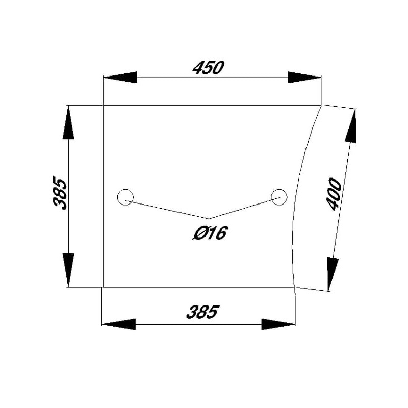Door glass lower - D8055