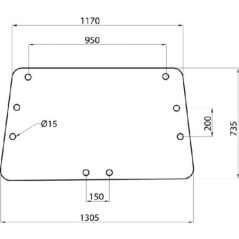 D520483 Kramp, Rear glass 