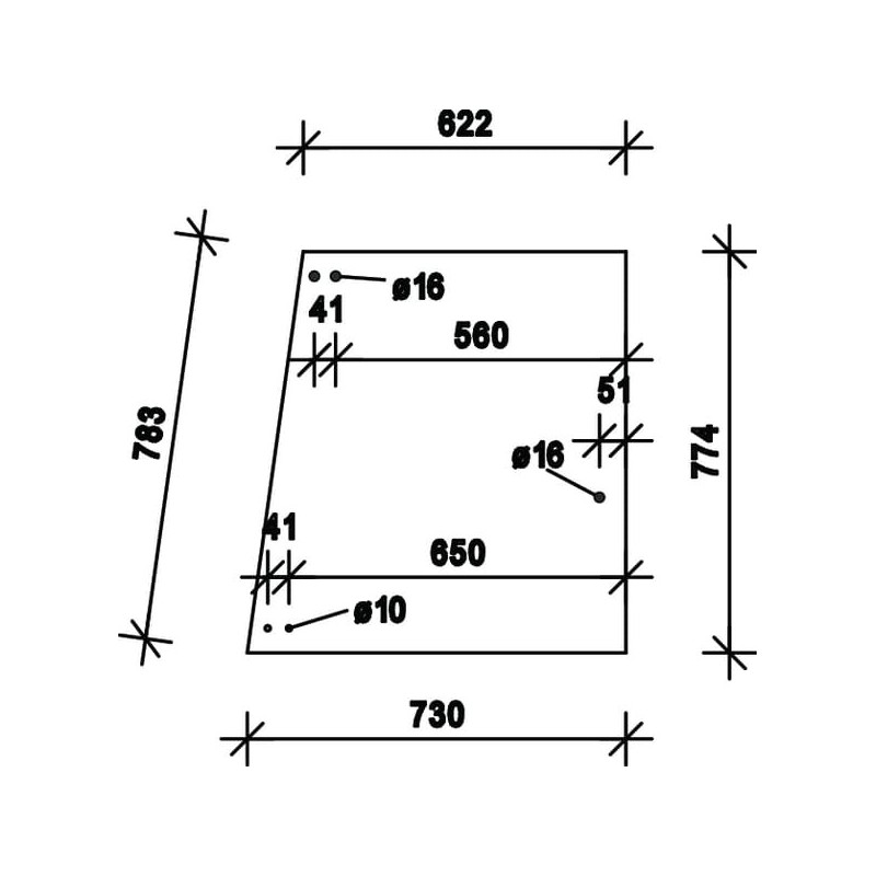 Side glass - D4018 Side glass - D4018