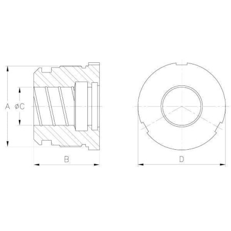 Kopfmutter DS25 D50-25 Abdicht - DS2905013025VM