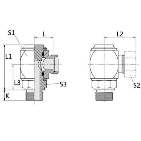 Rotary coupling 15L M22 - DGWEV15LM22