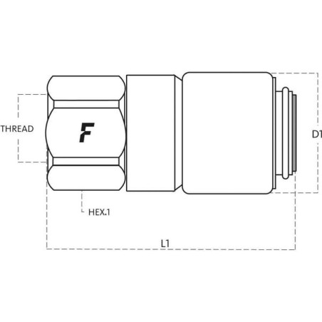 Measuring coupl. Female 1/4 NPT - DF0414NPTF