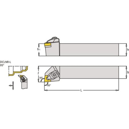 Rotating holder, left 95 stopni DCLNL - DCLNL2525M12