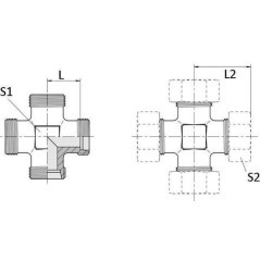 Złącze czwórnikowe, M16 x 1,5 10L - D889110128510L