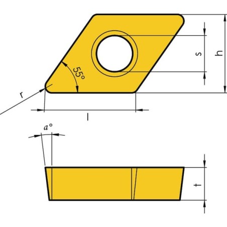 Turning insert DCMT 11T308 10x - DCMT11T308MMIT1601