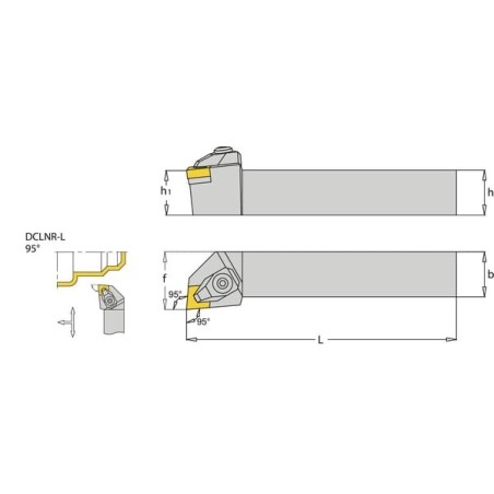 Rotating holder, right 95 stopni DCLNR - DCLNR2525M12
