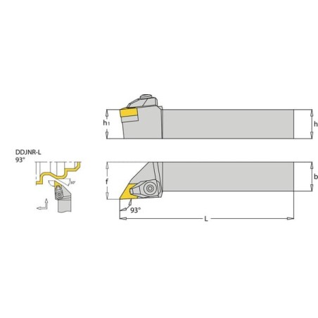 Rotating holder, right 93 stopni DDJNR - DDJNR2525M15