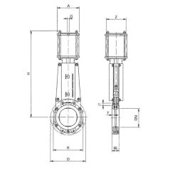 Plattenschieber pneumat. DN250 - DN250VNCN