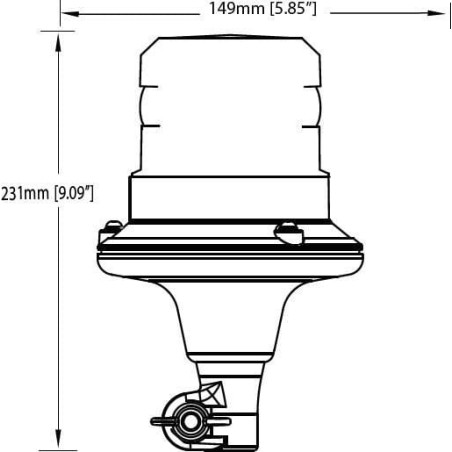 Beacon Silver flexi Din pole LED 12/24V - EB5009A