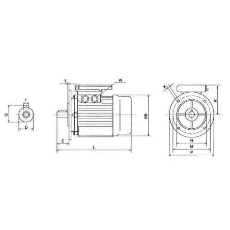 Elektromotor, 0,37 kW - EM71B4B51B0IE2A