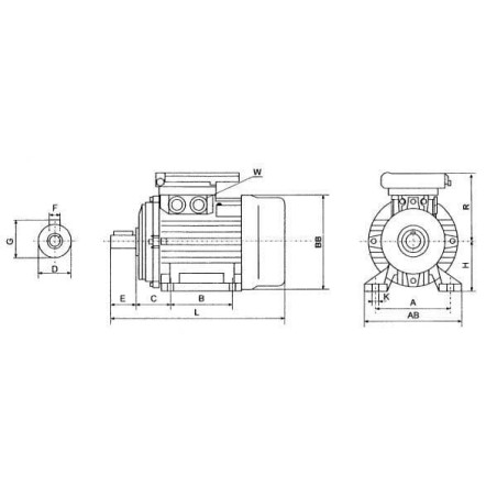 Electric motor 1.1 kW - EM80B2B31A0IE2A