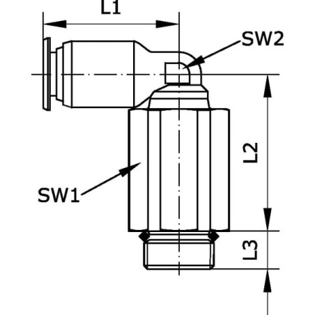 Elbow push-in fitting 6x1/4 inch - ECSSL614B