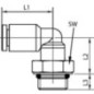 Elbow push-in fitting 4xM5 - ECS4M5P