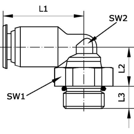 Winkel-Steckverschraubung 5xM5 - ECSS5M5B