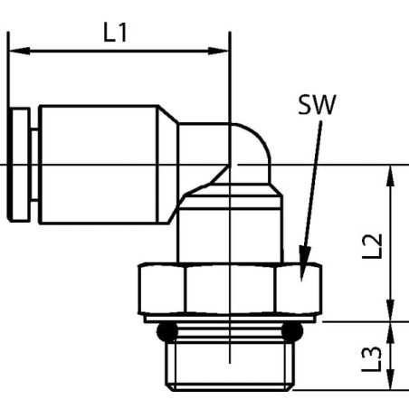 Elbow push-in fitting 10x1/2 inch - ECS1012P
