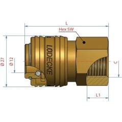 Quick release coupling with M14x1.5mm female thread - ES1415I