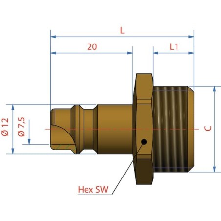 Stecknippel AG M16x1,5mm - ES1615NA