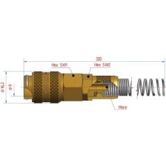 Quick-release coupling with spring guard 4x6mm - ESM4TQF
