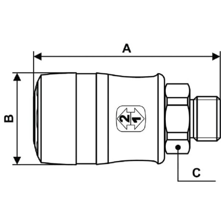 Quick release coupling 1/4 inch BSP male thread - ERG071151