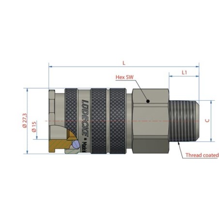 Q-Rel coup with 1/2 inch BSP M/Thd - ESIG12A