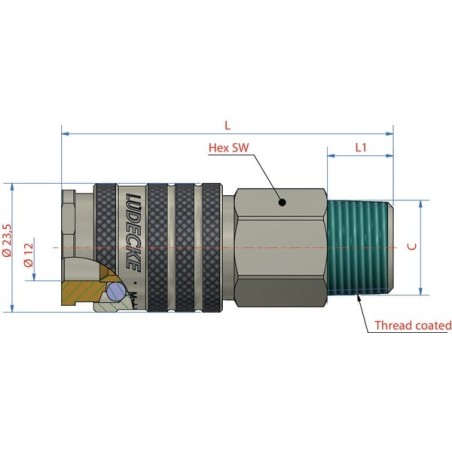 Q-Rel coup with 1/2 inch BSP M/Thd - ESI12A