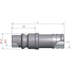 Króciec narzędziowy na wąż średnica 10 mm - ESOIG10SS