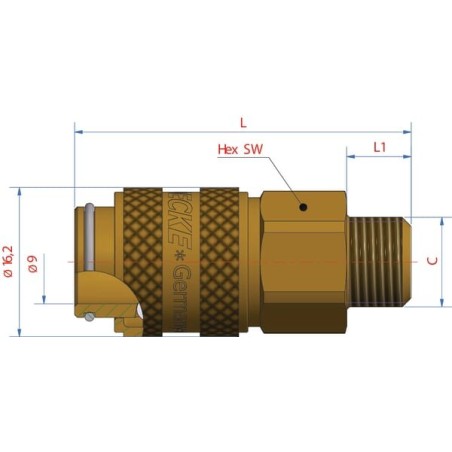 Q-Rel coup with 1/4 inch BSP M/Thd - ESM14AAB