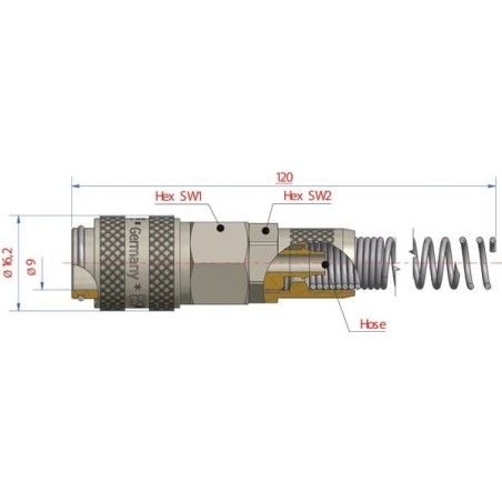 Quick-release coupling with spring guard 4x6mm - ESMN4TQF