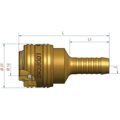 Quick release coupling with 8mm hose tail - ES8T