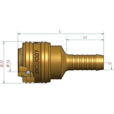 Quick release coupling with 9mm hosetail - ES9T