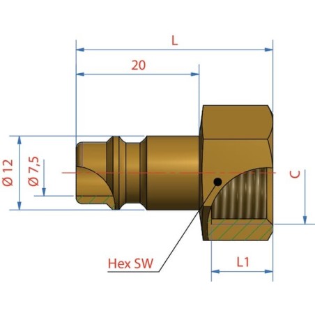 Stecknippel IG M18x1,5mm - ES1815NI