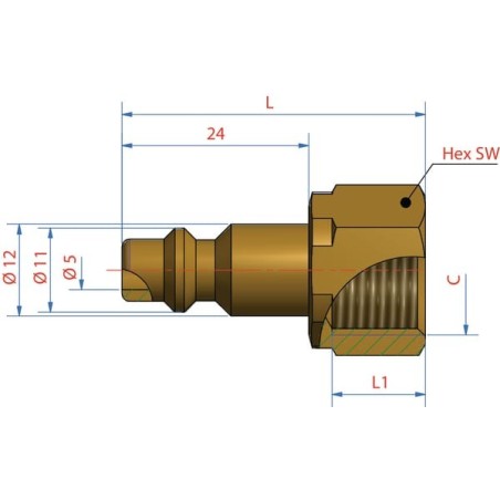 Stecknippel IG BSP 3/8 Zoll - ESA38NIR