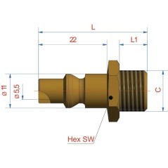 Hydr.plug ext.thd. BSP 1/4 inch - ESO14NA