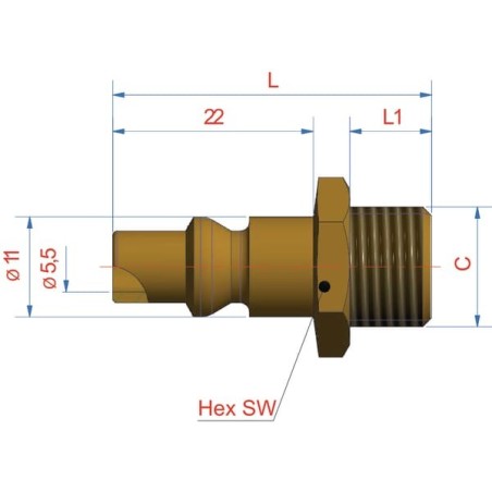 Hydr.Stecker Auß.Gew 1/8 BSP - ESO18NA