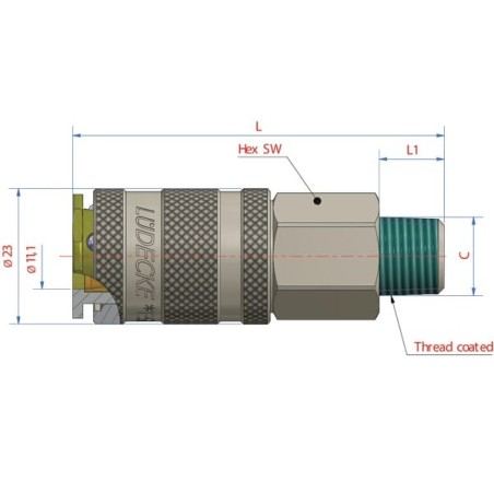 Schnellkupplung AG BSP 1/4 Zoll - ESBI14A