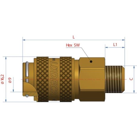 Q-Rel coup with 1/8 inch BSP M/Thd - ESM18A