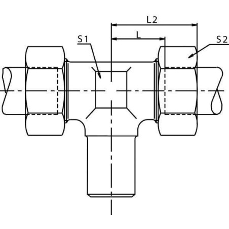 T-Stutzen einstellbar 18L - ETV18L