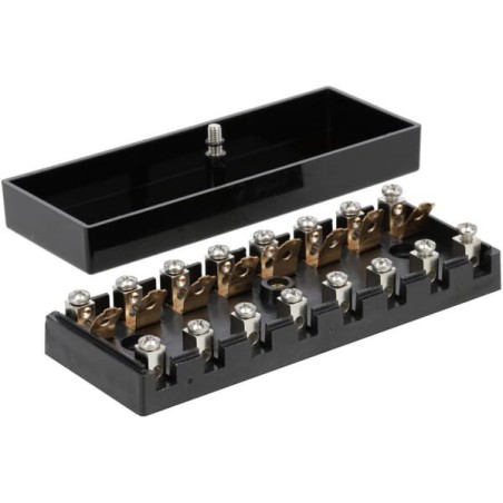 Fuse box ceramic 8 way, 12/24V, screw terminals - FB10009KR